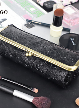 梵果FANGO手工真皮女士化妆包国潮头层牛皮手拿包旅行洗漱收纳包