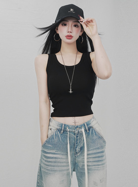 STYLE YINZ 小众设计感U领基础背心女2026新款超好看减龄内搭上衣