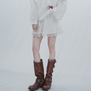 Mood半裙女春季 STYLE Lace White 蕾丝高腰显瘦百搭A字短裙 YINZ