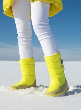 雪地靴女冬季防水防滑加厚加绒中筒靴保暖情侣款厚底棉鞋中筒靴子