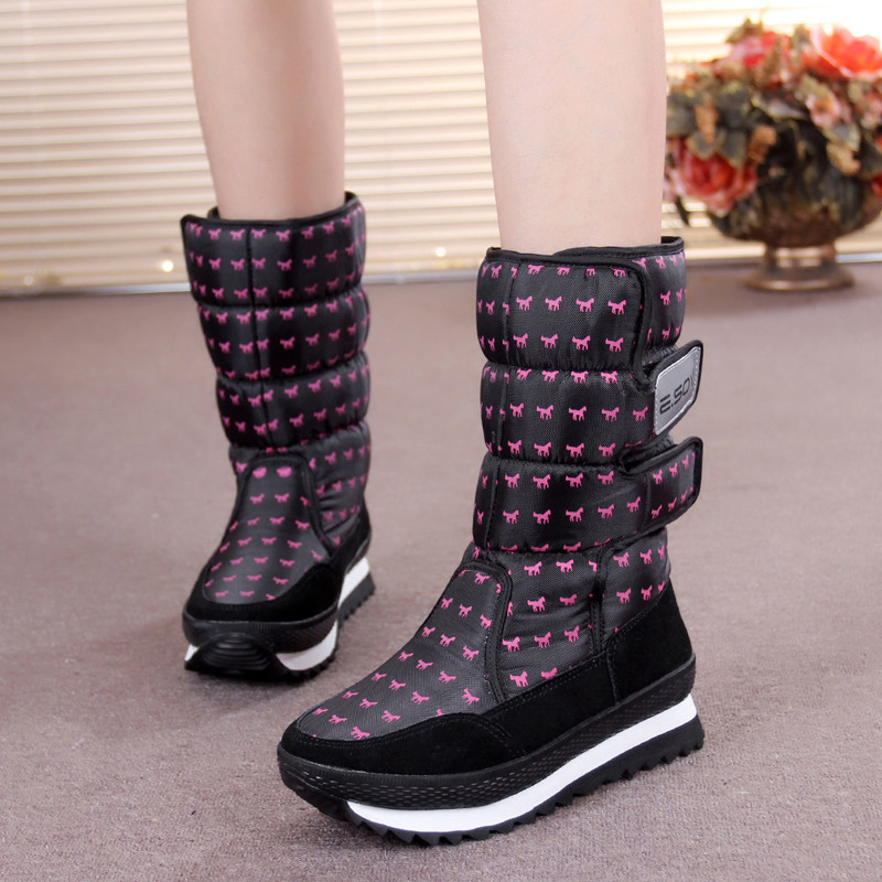winter New cotton boots waterproof Non-slip snow boots thickening Warm boots The thickness of the bottom snowshoe Bootie Women's Bootsin the Women's Shoes, Boots  category - from Buy2taobao.com to provide professional Taobao agent buy service