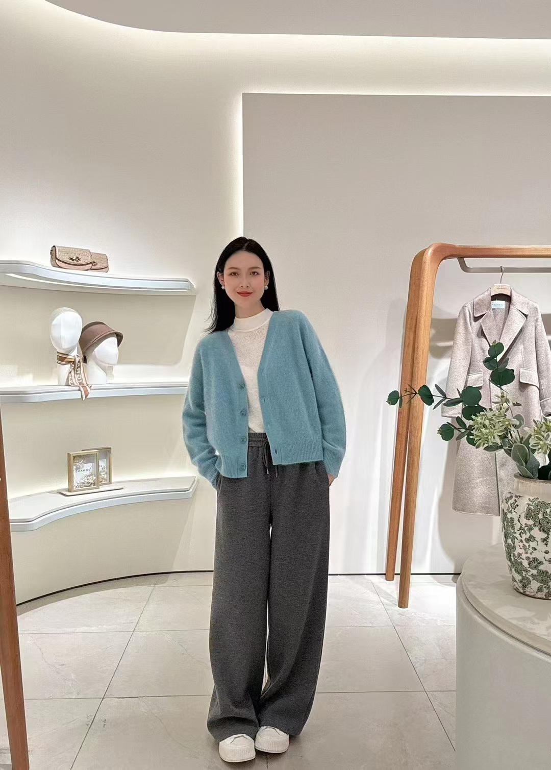 阿拉善羊绒开衫v领开衫