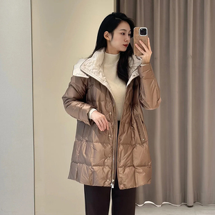 白鹅绒中长款 新款 羽绒服Y902A 2024冬季 雅家专柜同款