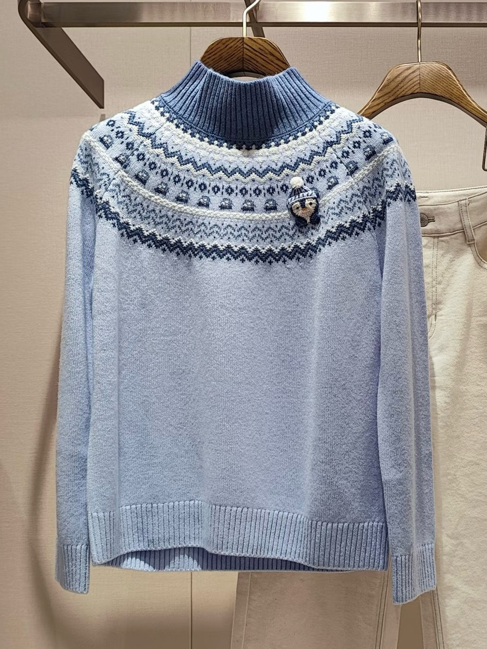 V*家秋冬新款羊毛羊绒混纺费尔岛提花云肩高领针织衫4889E,女装/女士精品,毛针织衫,淘宝优惠券,粉丝福利购,淘宝优惠卷