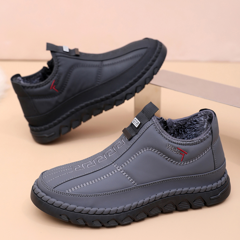冬季老北京布鞋男棉鞋加绒保暖爸爸鞋子中老年软底男士商务休闲鞋