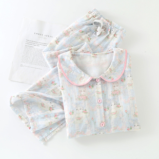 竹纤维月子服夏季 薄款 产后产妇哺乳睡衣孕妇待产带胸垫家居服套装