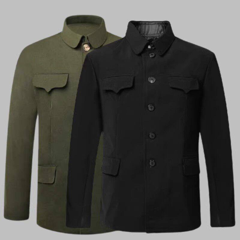 老人中山装男中老年人爸爸装中山服装春秋装爷爷上衣服老式军便装,男装,中山装,淘宝优惠券,粉丝福利购,淘宝优惠卷