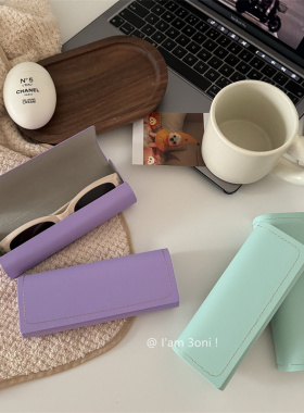 抗压款！小众学生眼镜墨镜正红色眼镜盒防尘防摔好看太阳镜收纳盒