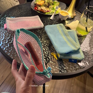 chao轻便携网格袋！日系杂物口红小样包护照零钱现金身份证收纳包