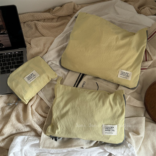 衣物整理袋 好用防水奶黄尼龙格睡衣内裤 收纳包化妆品分装 袋 真