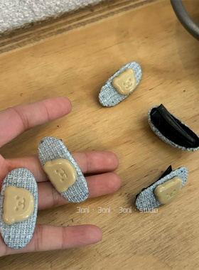 少女心baby蓝碎发边夹可爱