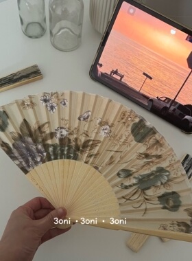日系复古风单面风竹扇