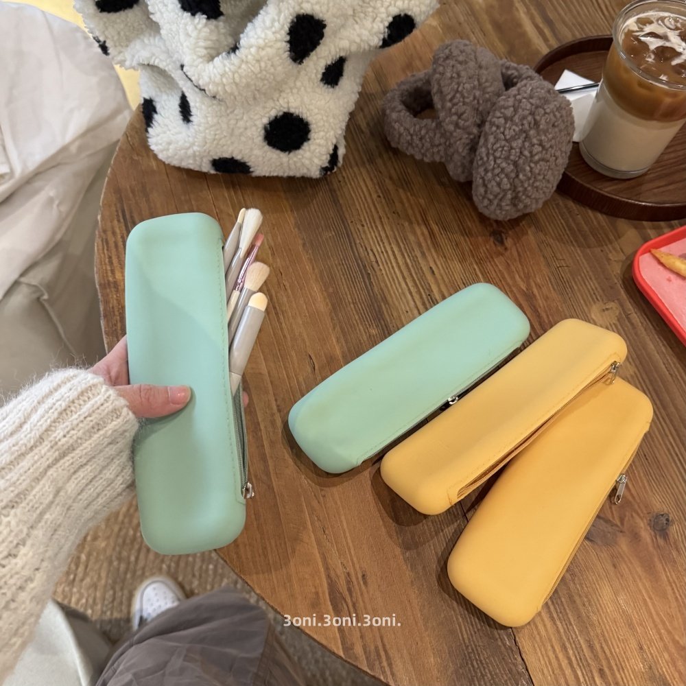 喝杯果茶～日系防水硅胶笔袋～短款化妆刷旅游多功能防尘收纳袋！,收纳整理,其他收纳袋,淘宝优惠券,粉丝福利购,淘宝优惠卷