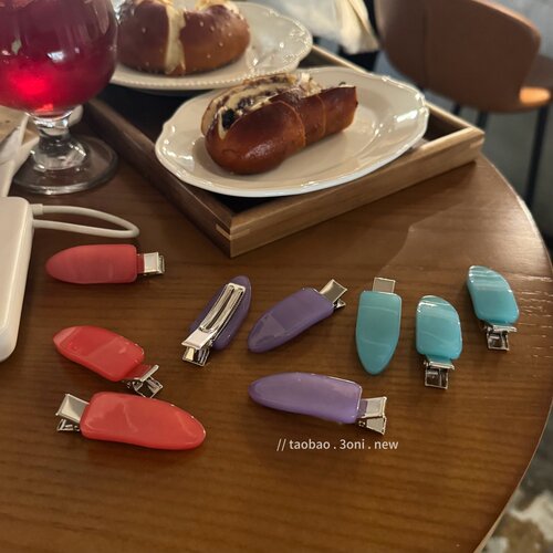 bubble girl！果冻系好看质感塑料鸭嘴夹女生碎发边夹刘海夹发饰
