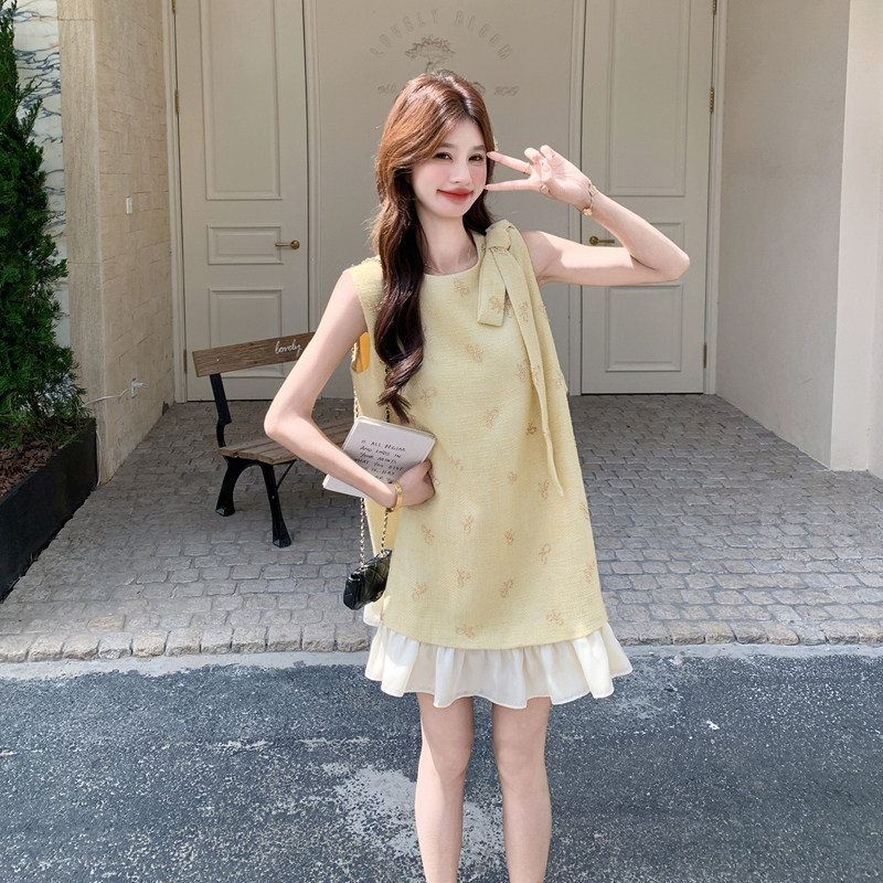 【大货出】小香风刺绣无袖连衣裙荷叶边背心裙527-P155-K248,女装连衣裙,浙宝005