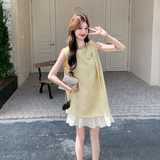 【大货出】小香风刺绣无袖连衣裙荷叶边背心裙527-P155-K248，女装连衣裙，浙宝005