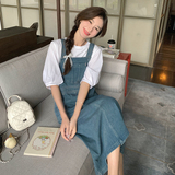 2026夏季新款蓝色薄牛仔背带连衣裙两件套9911-P155-K228，女装连衣裙，浙宝005