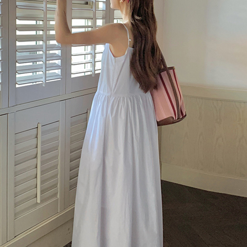 夏款【现货】白色吊带连衣服百搭0058822-P110-K168,女装连衣裙,浙宝005