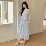 【现货】2026夏季新品无袖蕾丝花边两件套005-656-P165-K248，女装连衣裙，浙宝005