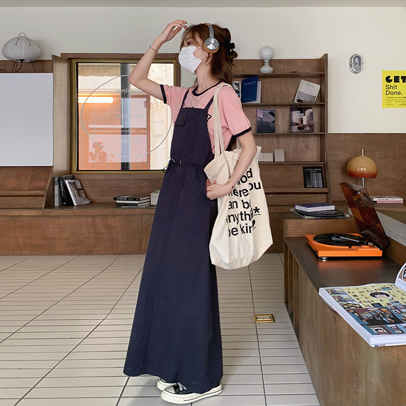 夏季新品【现货】长款背带裙005--8819--P105--K158,女装连衣裙,浙宝005