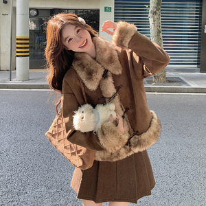 【镇店神款】大货充足麂皮绒复合婴儿绒外套005-9998-P205-K298，女装皮草，浙宝005