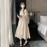 大货出（秋装）米色长款连衣裙8823款P115-K168，女装连衣裙，浙宝005