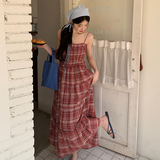 【现货】2025夏季新款格子吊带连衣裙0057026P115K168，女装连衣裙，浙宝005