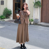 半裙复古女装休闲风裙子百褶裙时尚套装套装小香风显瘦气质网红，女装连衣裙，浙宝005