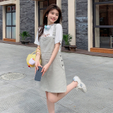 2026夏季新品休闲简约洗水棉背带裙0058897P100K148，女装连衣裙，浙宝005