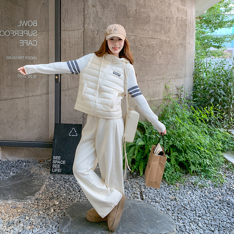 【现货】新品针织拼接袖连帽90绒羽绒服短款005-6089-P225-K388,女装羽绒服,浙宝005