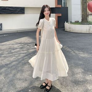 [大货已出】2026夏季新款白色新中式风连衣裙005-689-P145-K218图片
