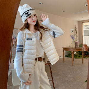 【现货】新品针织拼接袖连帽90绒羽绒服短款005-6089-P225-K388，女装羽绒服，浙宝005