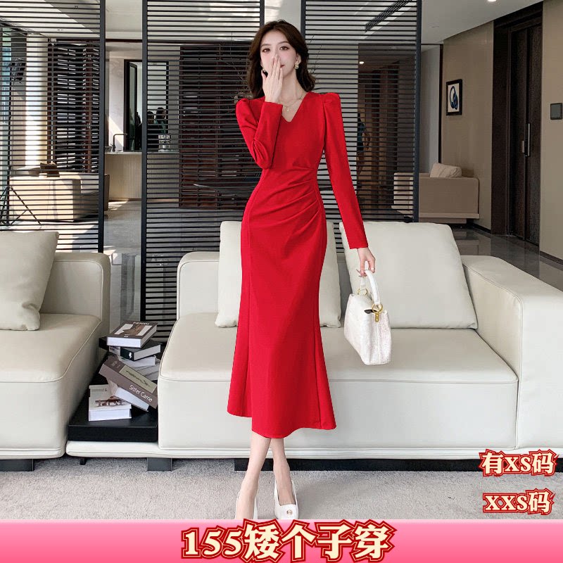 加小码女装秋装XXS号150cm矮个子显高加小号长袖时尚裙包臀连衣裙
