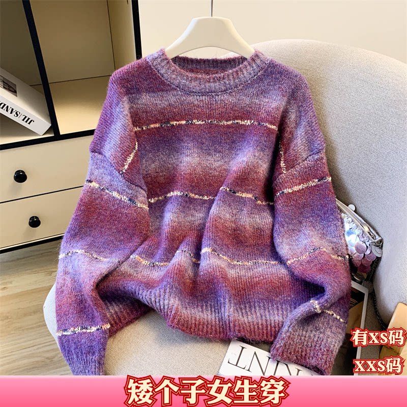 秋季女装矮个子150cm新款XXS加小码套头毛衣针织衫长袖打底衫上衣