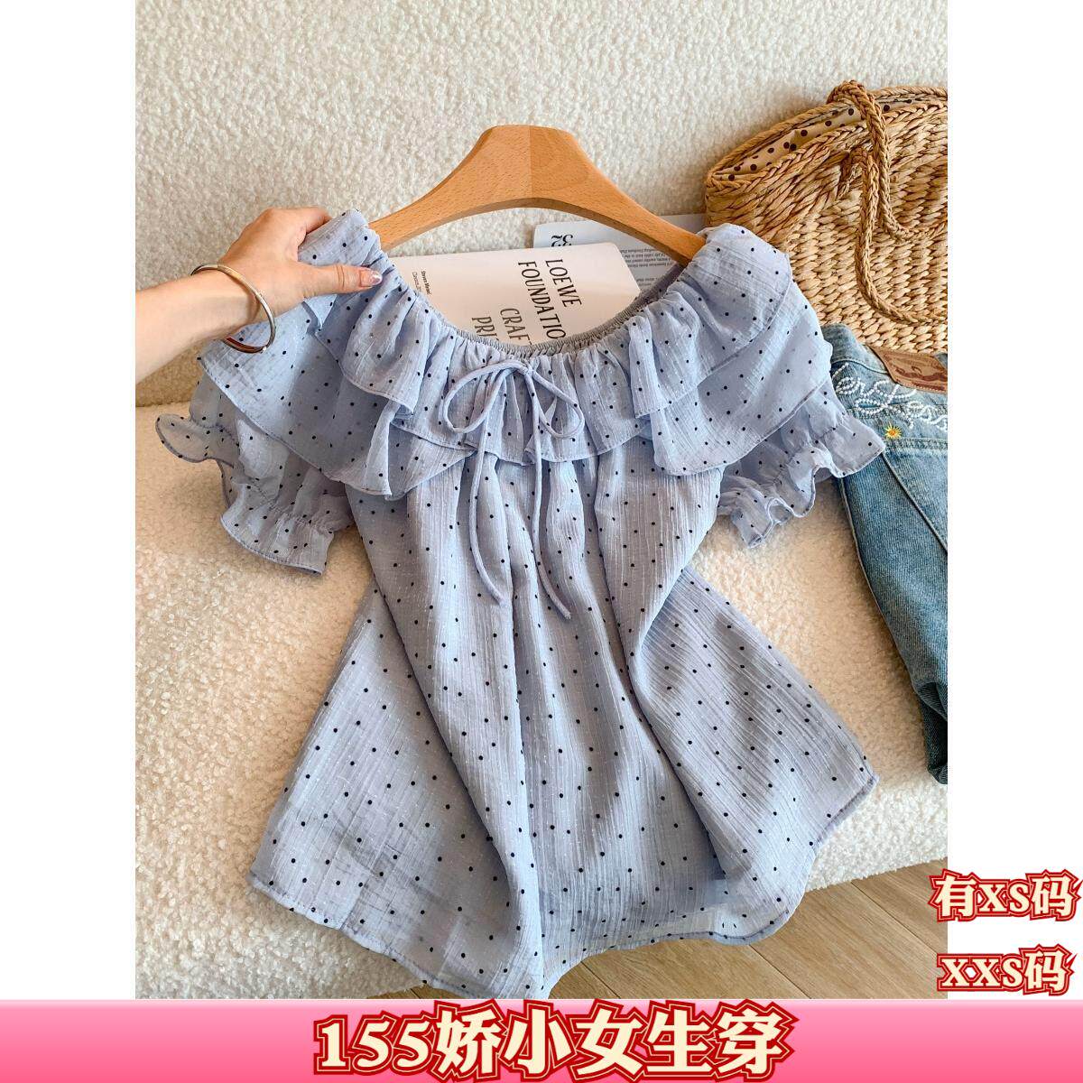155矮个子小个子XXS夏季150cm女装短袖雪纺衫衬衫打底衫上衣百搭