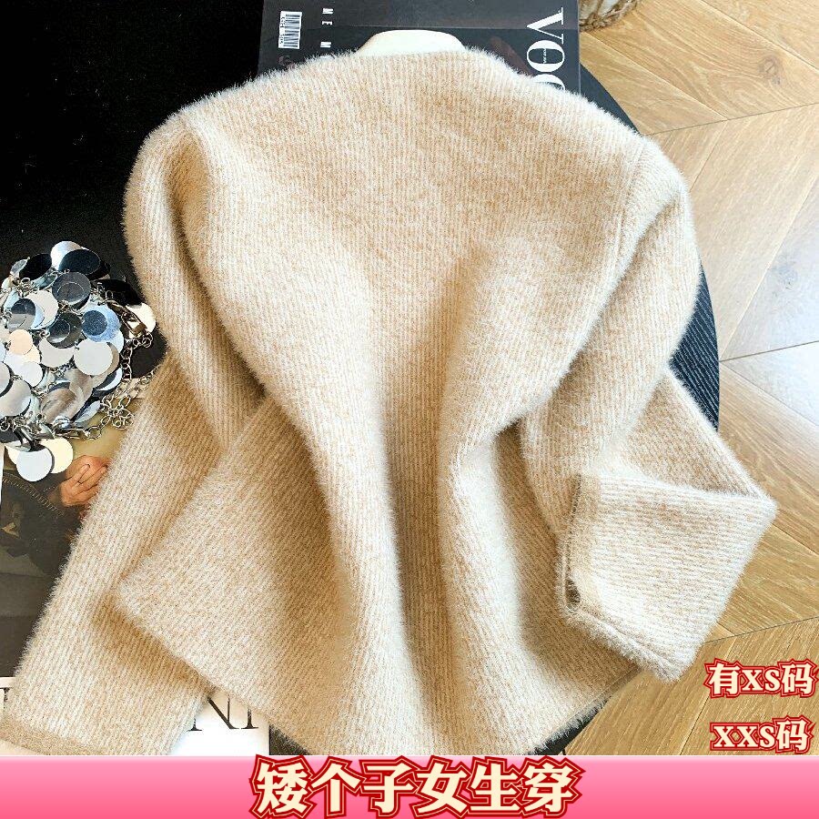 秋装女装小个子150cm显高加小码XXS长袖单排扣外套女款打底衫上衣