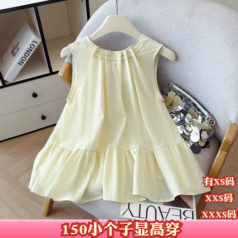 夏装女装矮小个子150cm显高XXS加小码圆领娃娃衬背心女无袖上衣