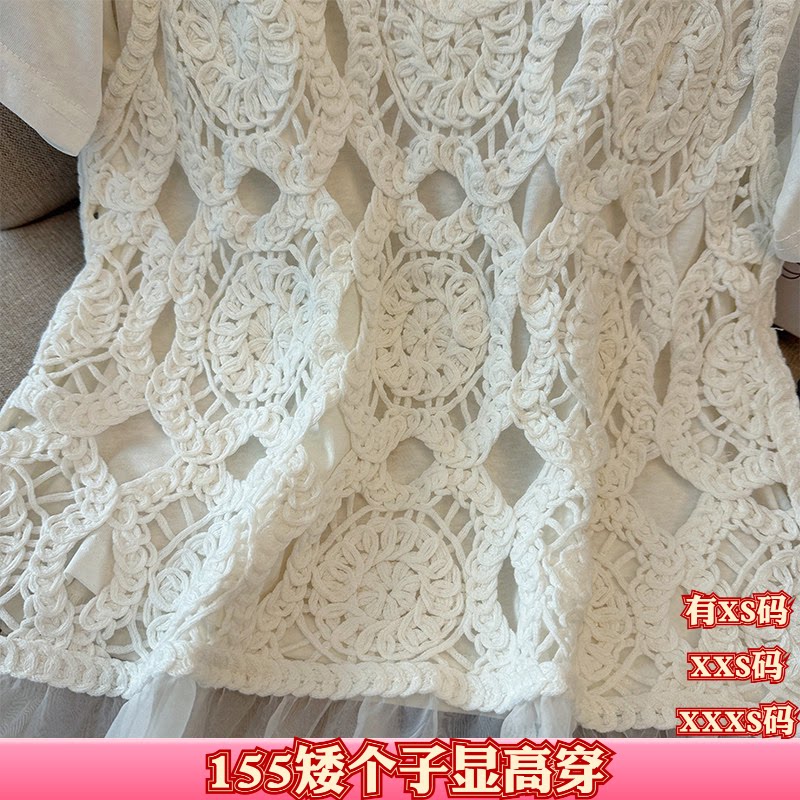 夏装新款150cm小个子加小码XXS女装圆领短袖T恤+背心两件套套装