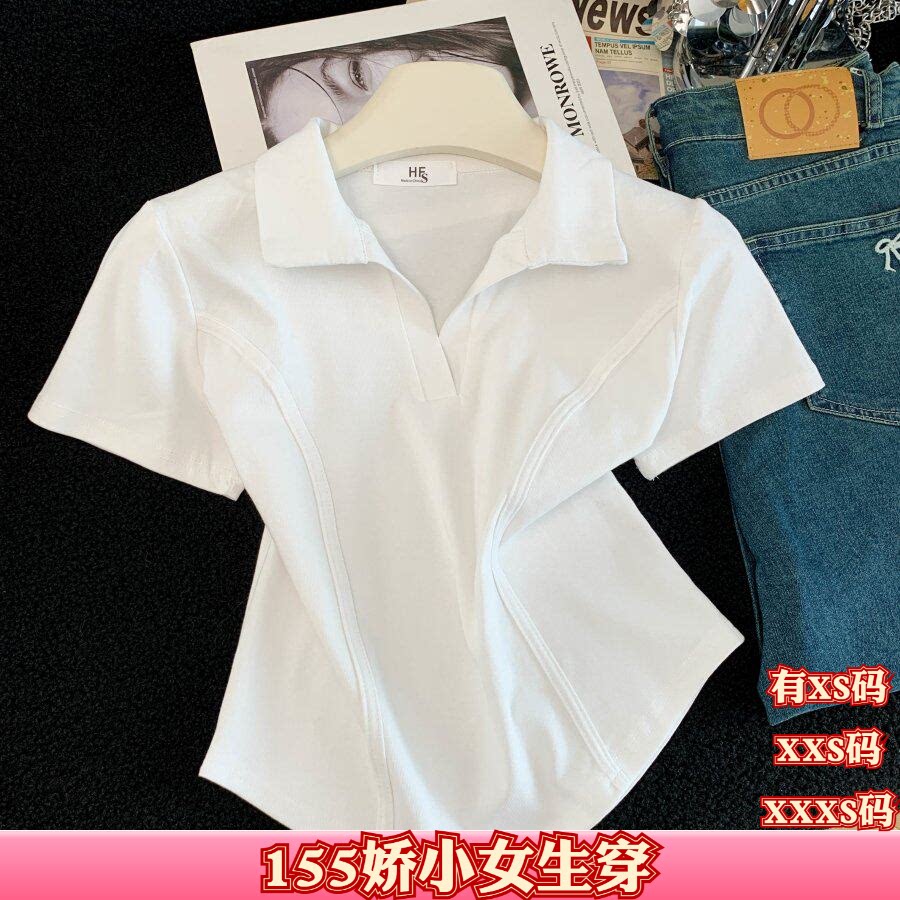 夏装加小码XXS女装矮个子150cm显高辣妹短袖短款T恤女打底衫上衣
