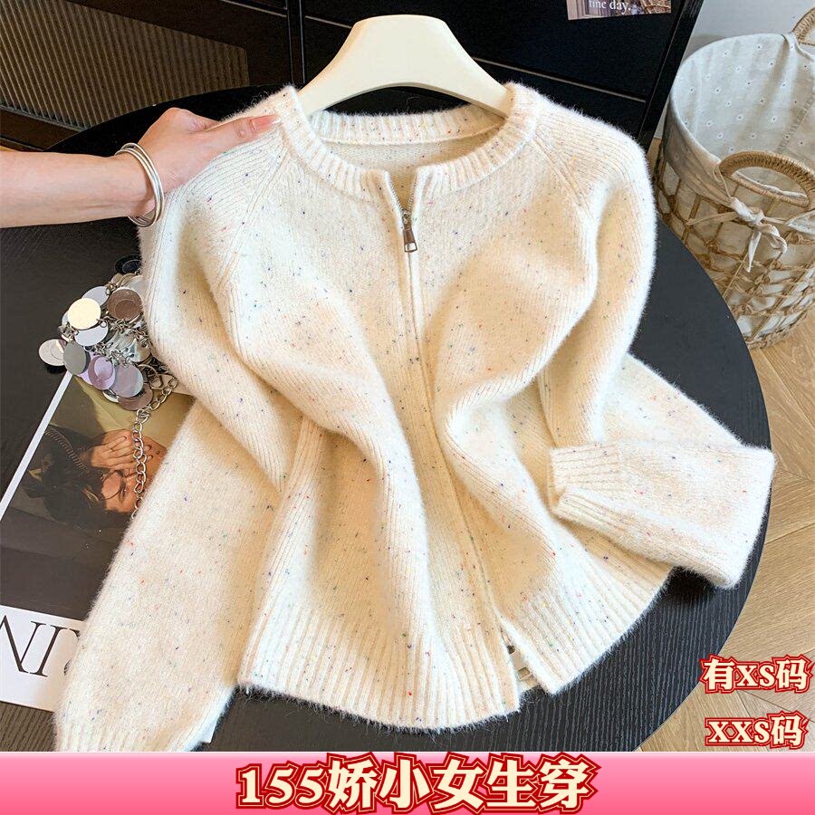 150cm小矮个子秋装显高加小码XXS女装长袖毛衣开衫外套上衣针织衫