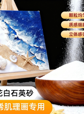 石英砂丙烯肌理画材料diy材料立体感纯白色细沙80目沙子画白沙
