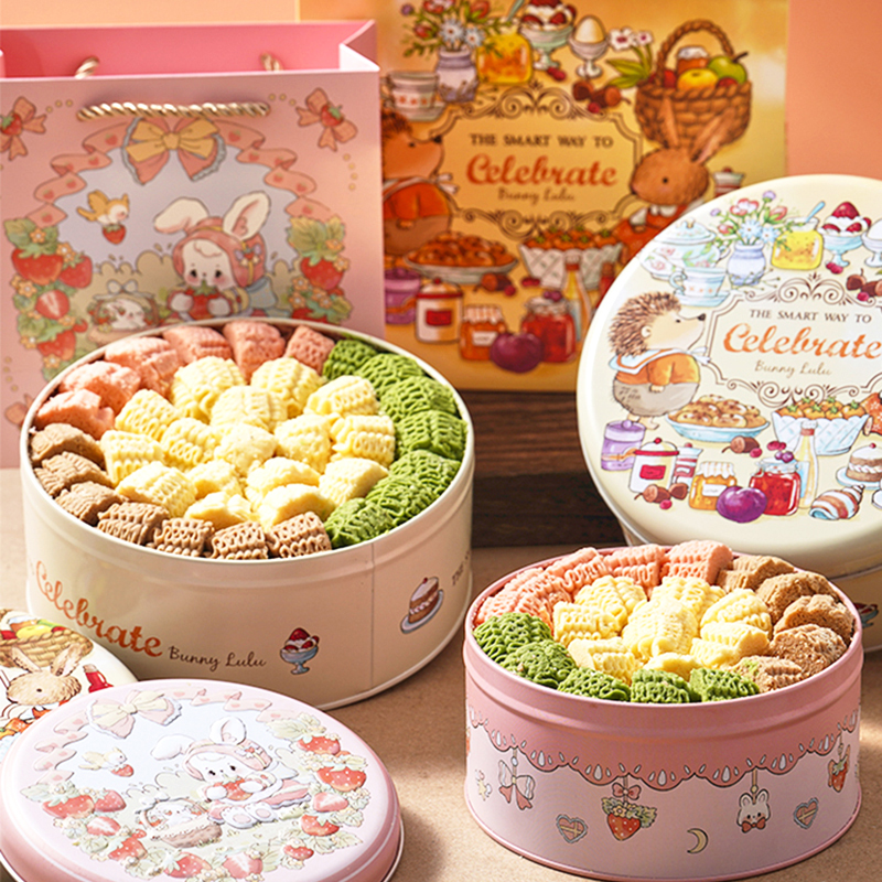 小花曲奇黄油饼干冰激凌手工曲奇零食礼盒装点心年货烘焙伴手礼