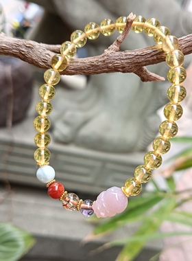 天然琥珀金珀貔貅手链女招财招桃花转运手串水晶手链闺蜜礼物