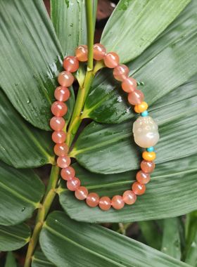 天然冰飘南红搭配盐源绯红貔貅开学季送闺蜜礼物室友