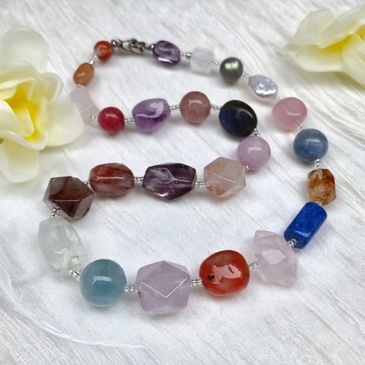 天然水晶多宝项链明星同款锁骨链女款送女友闺蜜DIY礼物原创款