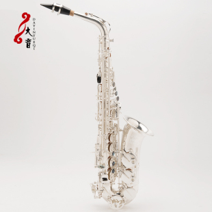 萨克斯初学者中音降e调萨克斯管乐器黄铜镀银雕花成人儿童FAS 768