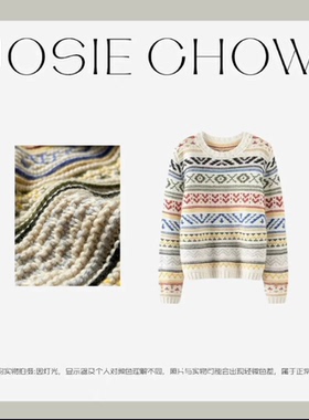 JOSIE CHOW【费尔】女款秋冬花纹轻奢极简针织毛衣。LP3030183