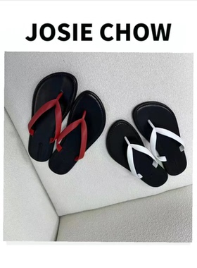 JOSIE CHOW【人字拖】夏季皮质垫脚平底凉拖鞋。JC802012