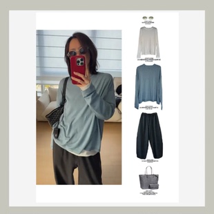 JOSIE CHOW【缤纷季】2026春季新款百搭彩色长袖棉T恤CJ6710183