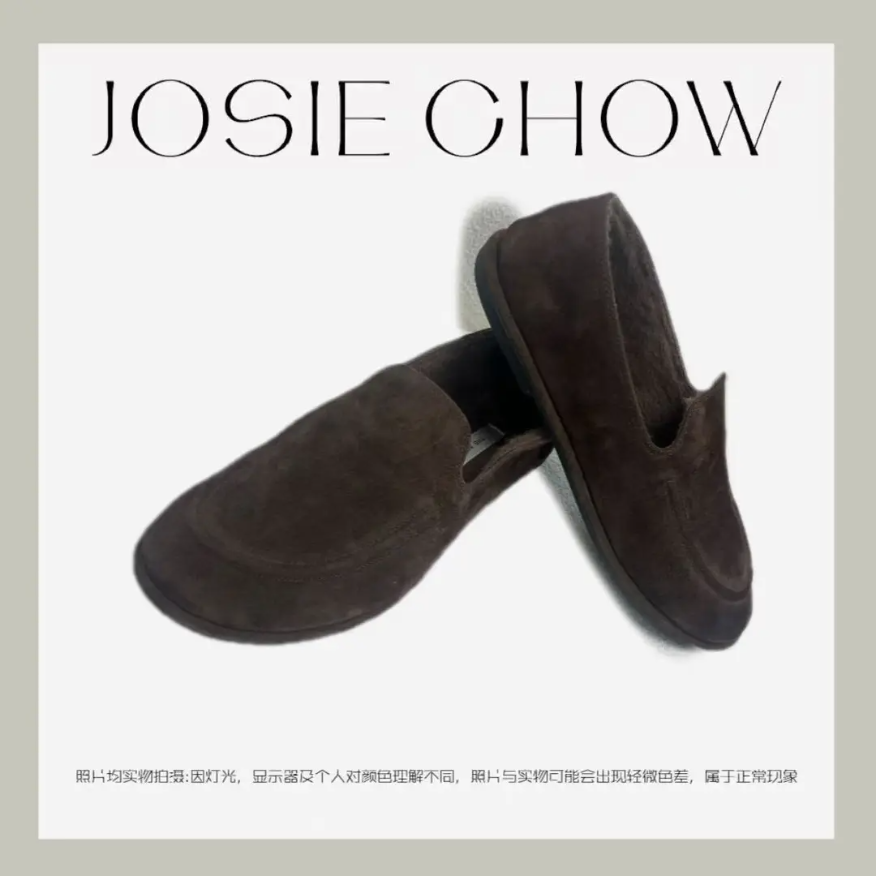JOSIE CHOW【一脚蹬】通勤进口翻皮绒羊毛保暖平底鞋单鞋TR215448